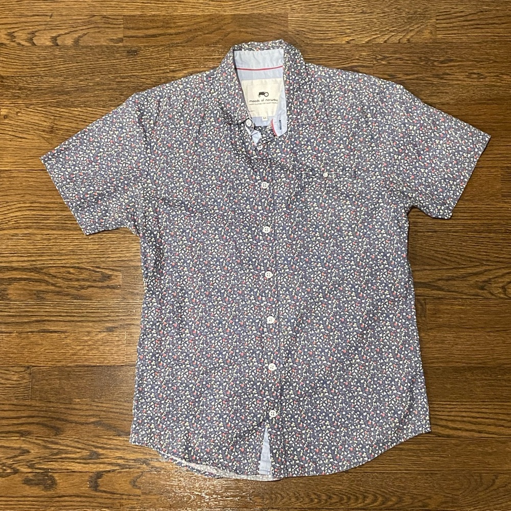 Vintage Men’s Moods of Norway Shirt Size Medium Floral Pennant Ditsy Print